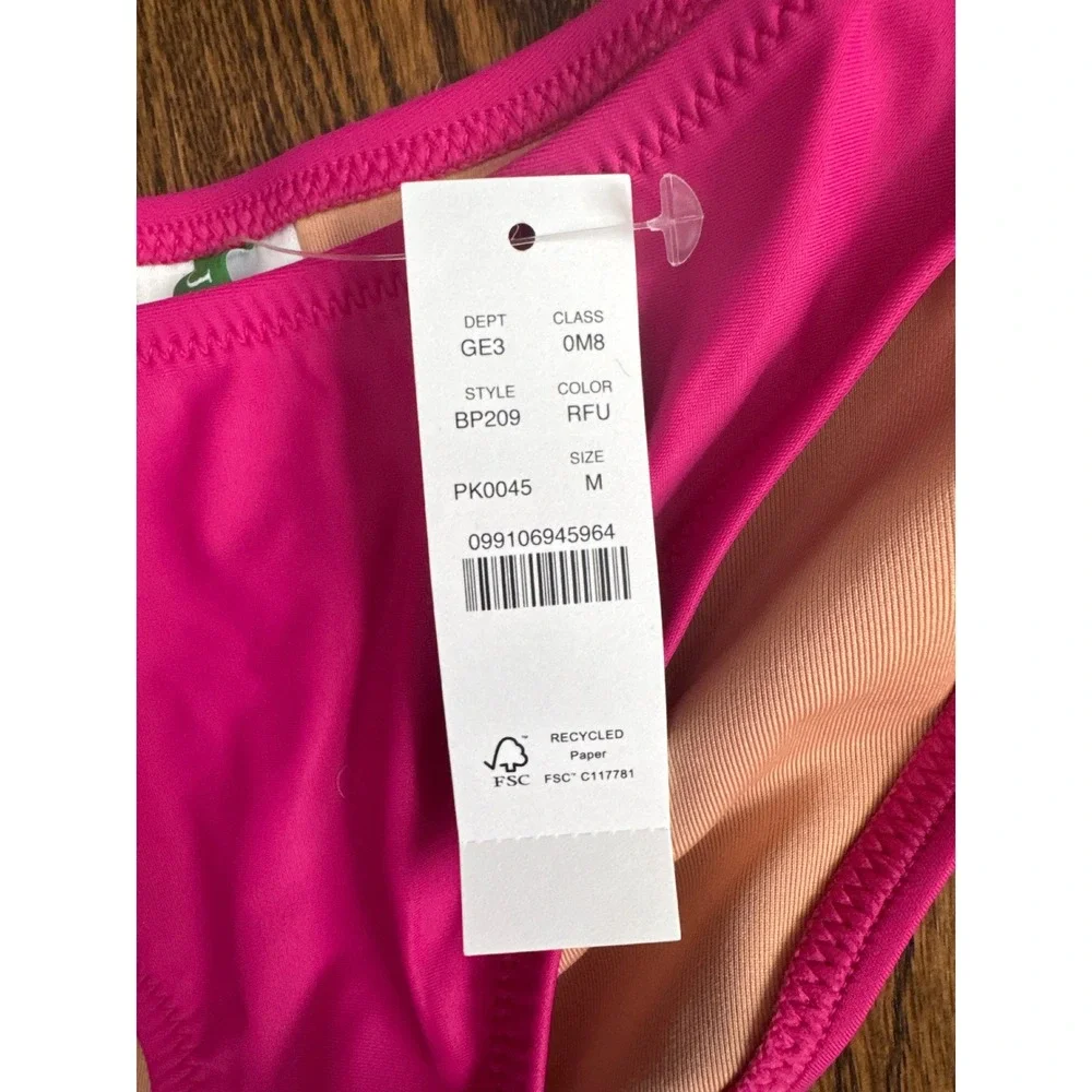 J.Crew Pink Bikini Bottom‎ High Cut Swim Separate Womens Medium NWT